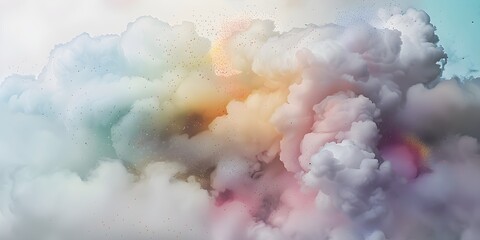 Dreamscape: Ethereal Clouds with Golden Particles