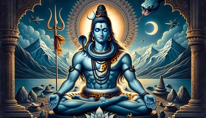 Lord Shiva with Trident