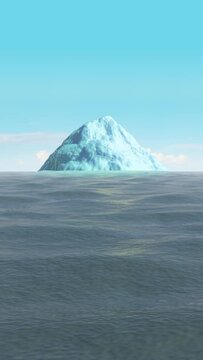 Vertical clip of 3D Tip of The Iceberg Animation with Underwater Reveal