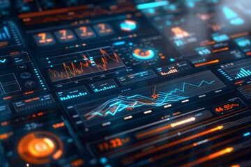 Fototapeta premium Advanced Digital Dashboard for Business Analytics and Performance Monitoring