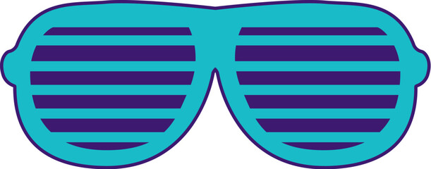 Beach glasses. Fashionable beach sunglasses with horizontal grid. Summer holiday icon. Simple stroke vector element isolated on white background