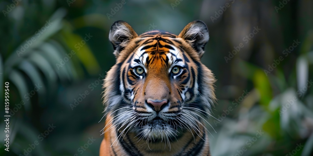 Wall mural Majestic Tiger Roaming in Lush Jungle Habitat Ethical Wildlife Photography Tips for Capturing Nature s Splendor