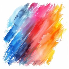 Vibrant magenta and electric blue watercolor brush strokes on white canvas