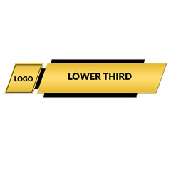 Golden lower third label banner design