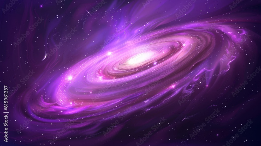 Canvas Prints an abstract realistic modern of purple nebulas and twisted andromeda system with white hole and milk