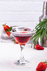 Strawberry martini. Sweet summer cocktail