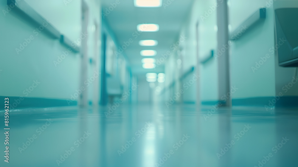 Poster blur image background of corridor in hospital or clinic image : generative ai