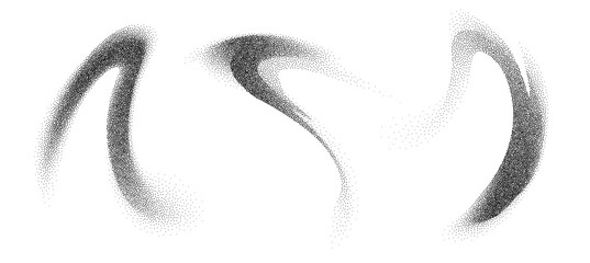 Dotwork abstract shapes, black grain texture, Abstract stipple sand effect, gradient from dots. Vector illustration.