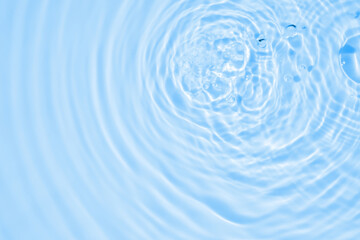 Abstract transparent water shadow surface texture natural ripple on blue background