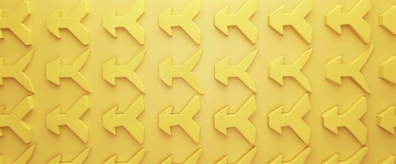 Obraz premium Yellow Arrows Background, 3D Rendering