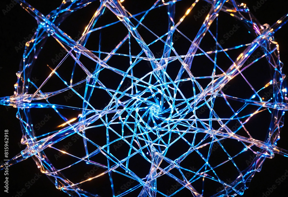 Aufkleber An up-close view of vibrant electrons swirling around a crystal lattice, casting ethereal reflections