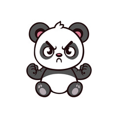 Angry panda logo design, vector logo design, illustration 