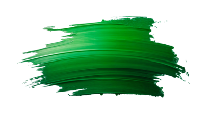 Green paint stain on transparent png background