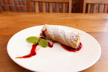 ham and sandwich on a plate