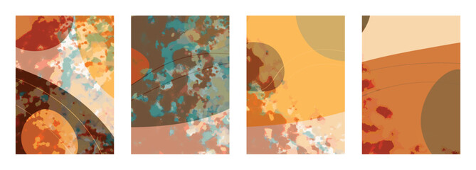Minimalist abstract hand drawn set background.