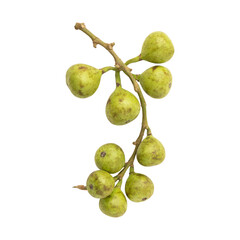 Bunch of green cluster fig isolated on transparent background	