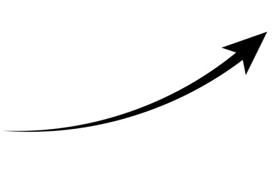 Upward curve arrow vector image