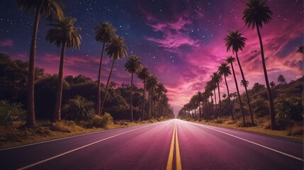 california road at night