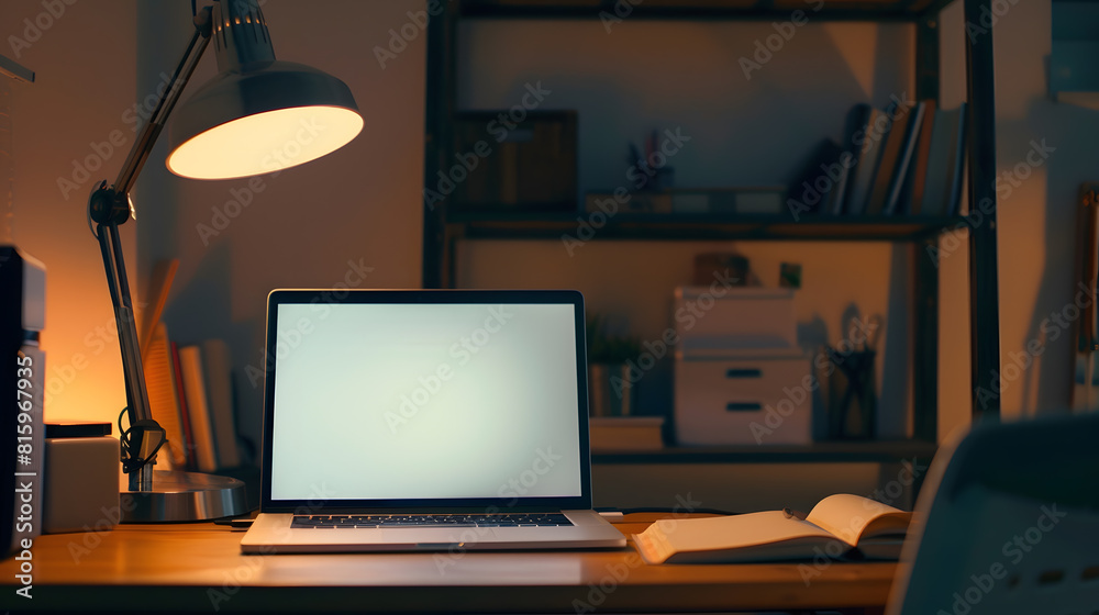 Fototapete remote work at home office online education study freelance internet connection wireless technology 