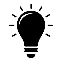 Light bulb icon signs and symbols. Vector illustration. black and white colors