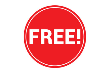 Free web button sign, promotion design label icon, gratis business vector illustration .
