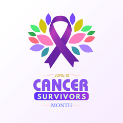Cancer Survivors Month, June. Campaign or celebration graphic resources