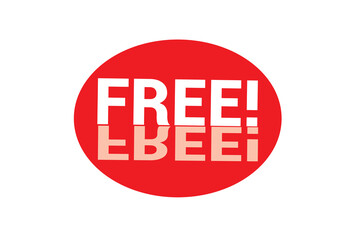 Free Sign Label Red Rubber Stamp Vector Illustration