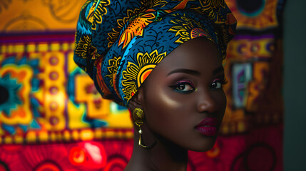 Cultural Radiance: Expressive African Woman in Traditional Attire