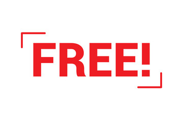 Free Sign Label Red Rubber Stamp Vector Illustration