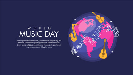 vector world music day banner template