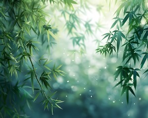 Tranquil Bamboo Woodland With Swaying Stalks in Natural Landscape Scenery Peaceful Outdoor Scenery with Lush Foliage