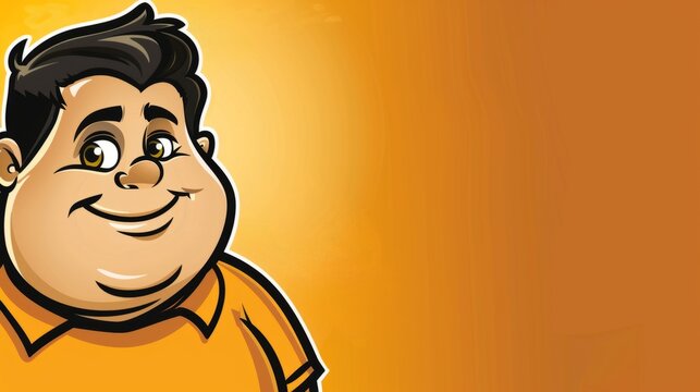 A jolly man, clad in an orange shirt, beckons with a smile