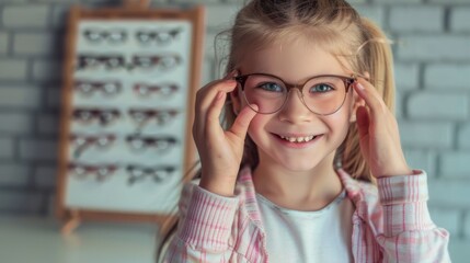 A Cheerful Girl Trying Glasses