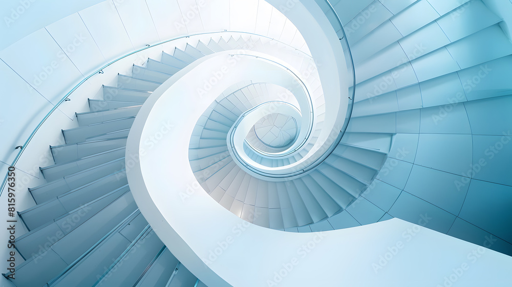 Poster spiral staircase modern architecture detail abstract background : generative ai