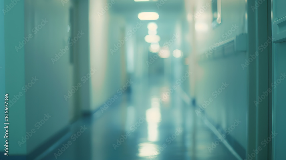 Poster blur image background of corridor in hospital or clinic image : generative ai