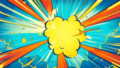 BOOM Explosion 90s graphic for advertising, illustration for kids and comics