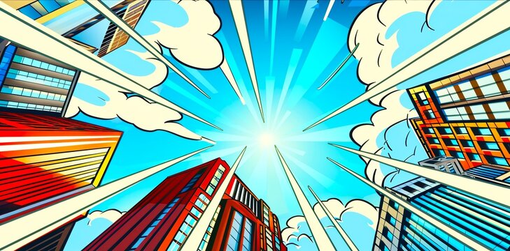 comics architecture graphic 90s style background