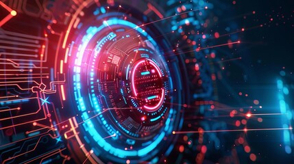 Obraz premium futuristic digital background tech ai data audio graphics concept abstract illustration