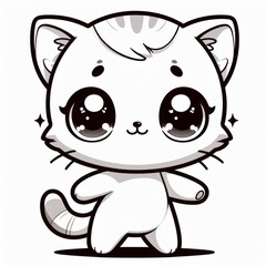 Adorable kitten with big eyes and a playful smile