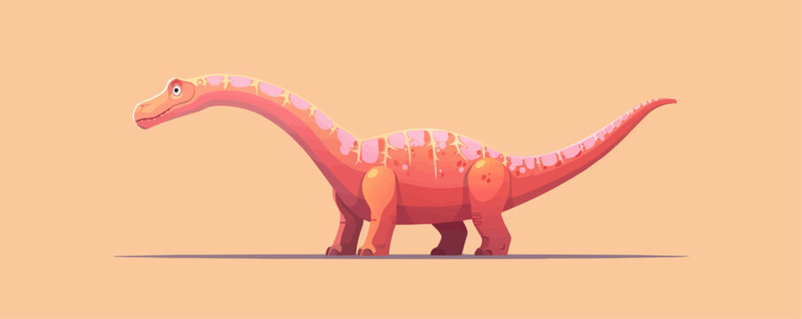 Cartoon Amargasaurus dinosaur funny character. vector simple illustration