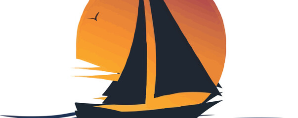 Sailing boat, sailboat symbol logo. vector simple illustration