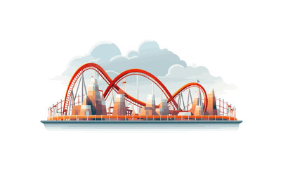 roller coaster vector flat minimalistic isolated illustration