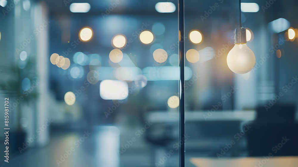 Aufkleber business office without people with blurred bokeh background : generative ai
