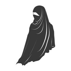 Naklejka premium Silhouette hijab symbol black color only