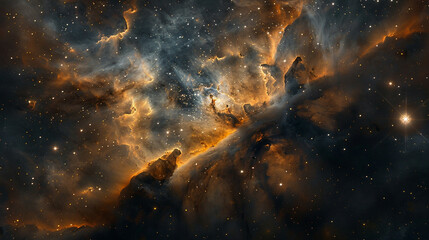 Fototapeta premium Stunning Deep Space Photo of a Nebula Floating: Capturing the Majestic Beauty of the Cosmos and Interstellar Wonders