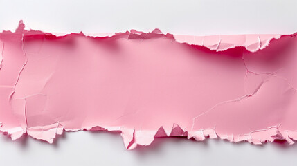 pink torn piece of paper texture on white background
