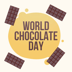 World chocolate day vector design template good for celebration usage. flat design. chocolate melt vector.