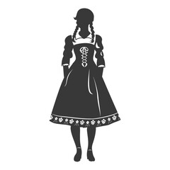 Fototapeta premium Silhouette independent germany women wearing dirndl black color only