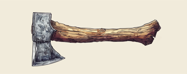 Simple ax sketch hand drawn in doodle style. vector simple illustration