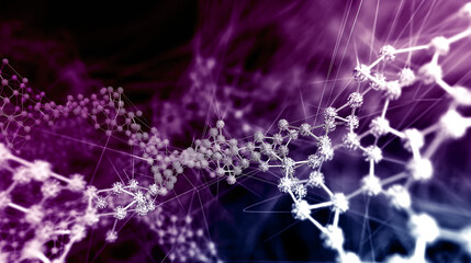 Atomic Movements Unveiled: Molecular Dynamics Simulation Visualization in Purple-Blue Light